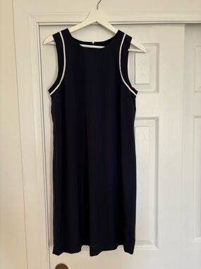 Banana Republic Navy Midi Dress with White Trim